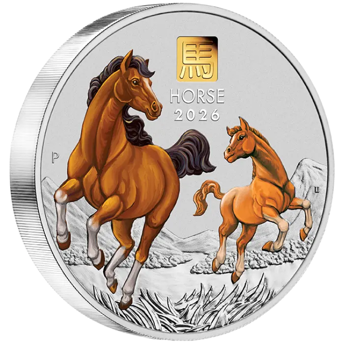 2026 Australian Lunar Series III Year of the Horse 1kg Silver Coloured Coin