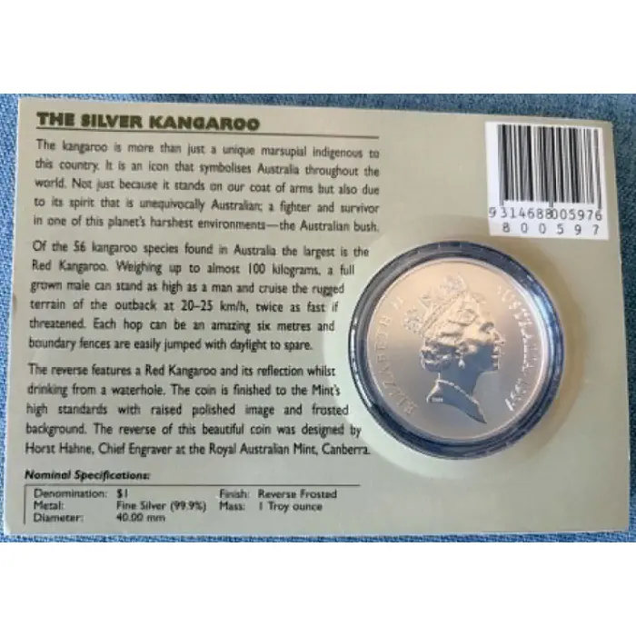 1997 Silver Kangaroo 0.999 1 ounce silver