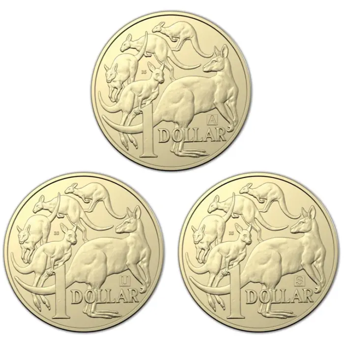 $1 2019 A.U.S Anniversary Set of 3 Lightly Circulated AUS ONE DOLLAR Coin