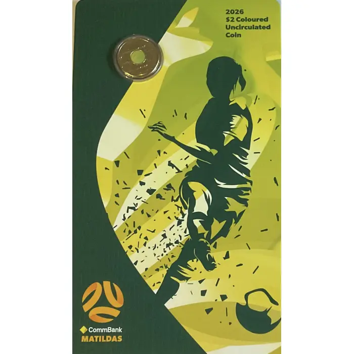 2026 $2 MATILDAS UNCIRCULATED COLOURED CARDED COIN