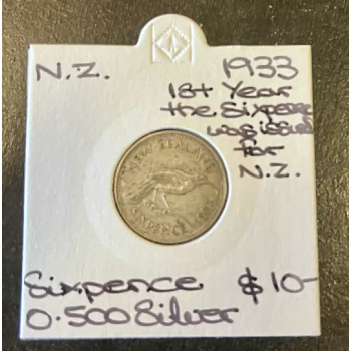 New Zealand 1933 Sixpence