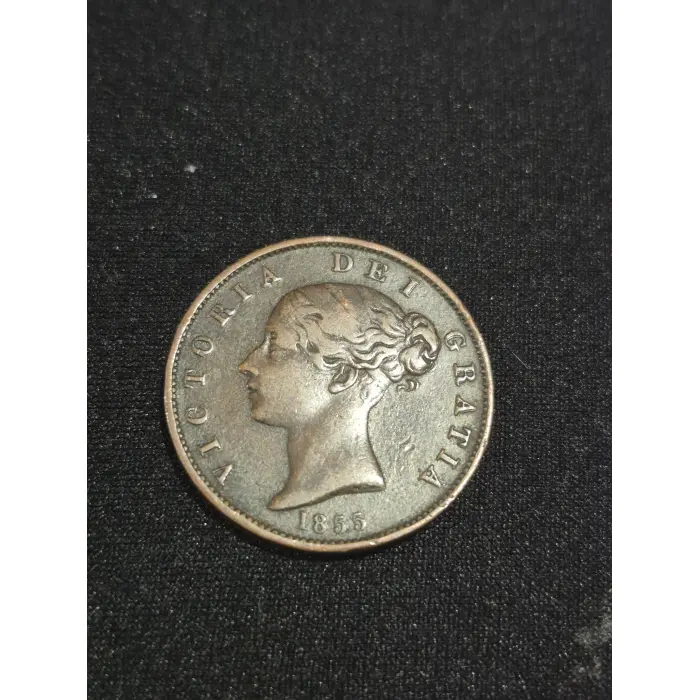  1855 Queen Victoria "Young Head" Copper Halfpenny