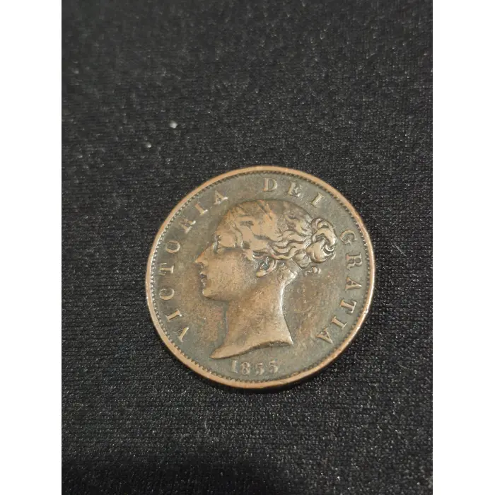  1855 Queen Victoria "Young Head" Copper Halfpenny