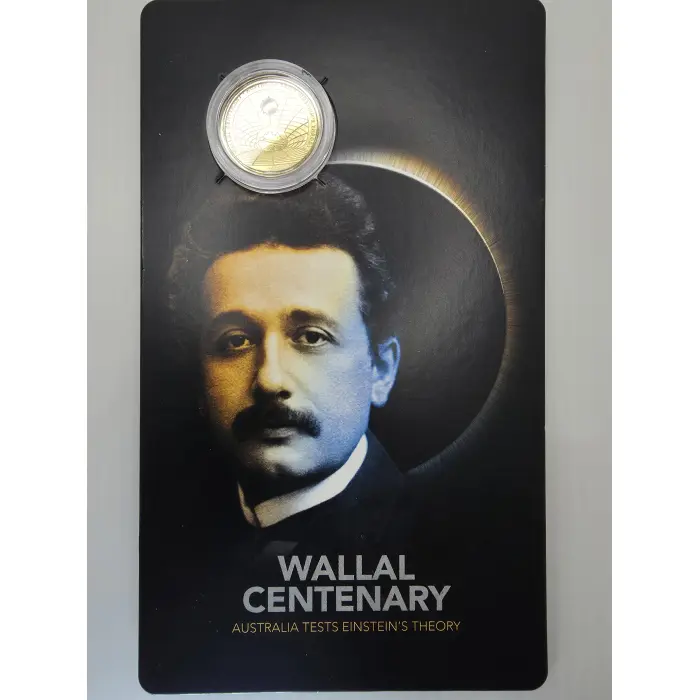 2022 RAM $1 Unc Coin on card Wallal Centenary Australia Tests Einstein's Theory