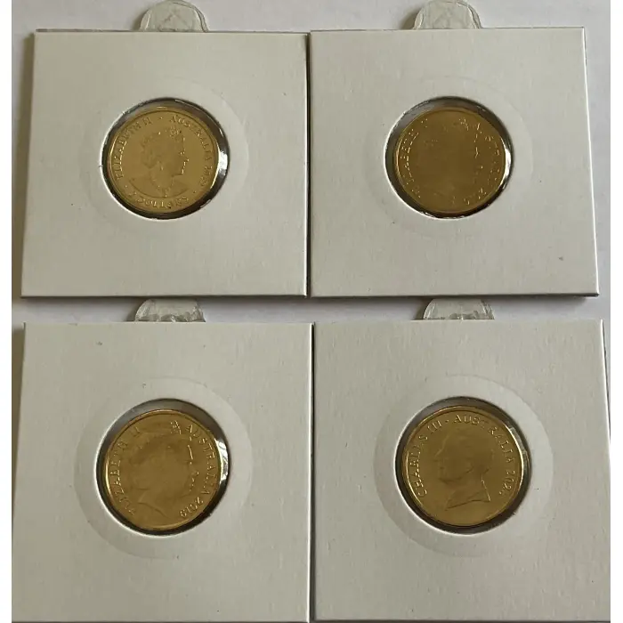 4 X $2 UNCIRCULATED COMMEMORATIVE COLOURED COINS
