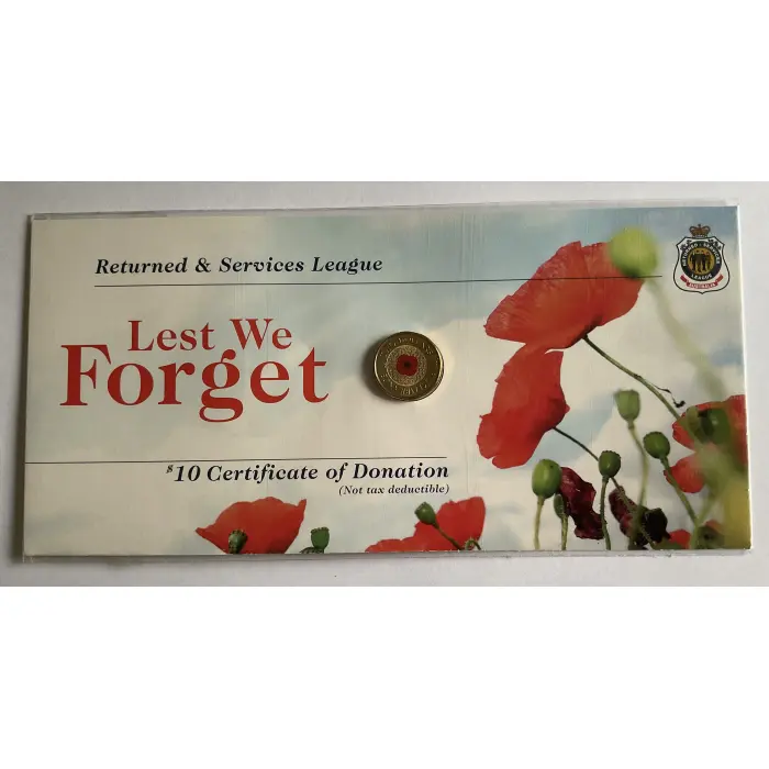 2012 RAM ‘RED POPPY’ $2 UNC COIN ON RSL CARD