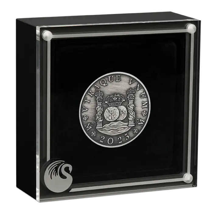 2025 Pillar Dollar 1oz Silver Antiqued Perth Mint Presentation Case & COA
