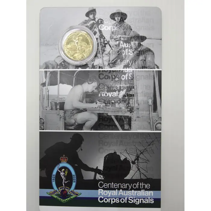 2025 $1 Centenary of the Royal Australian Corps of Signals UNC Coin in Card