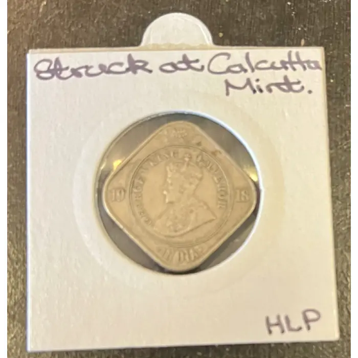 British India 1918 King George V 2 Annas