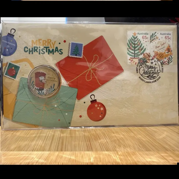 2023 Australian Merry Christmas $1 PNC & Stamp & Coin Cover