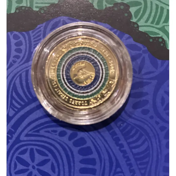 2025 ISLANDER PEOPLE, ISLANDER FLAG $2 ‘C’ MINTMARK COLOURED UNCIRC CARDED COIN