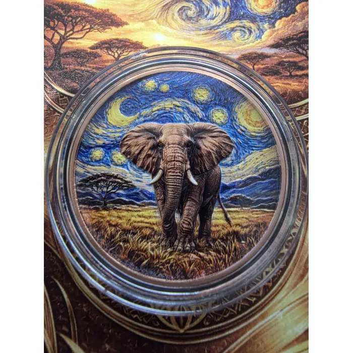 1oz colorised copper  Elephant "big five" collection  5k minted only