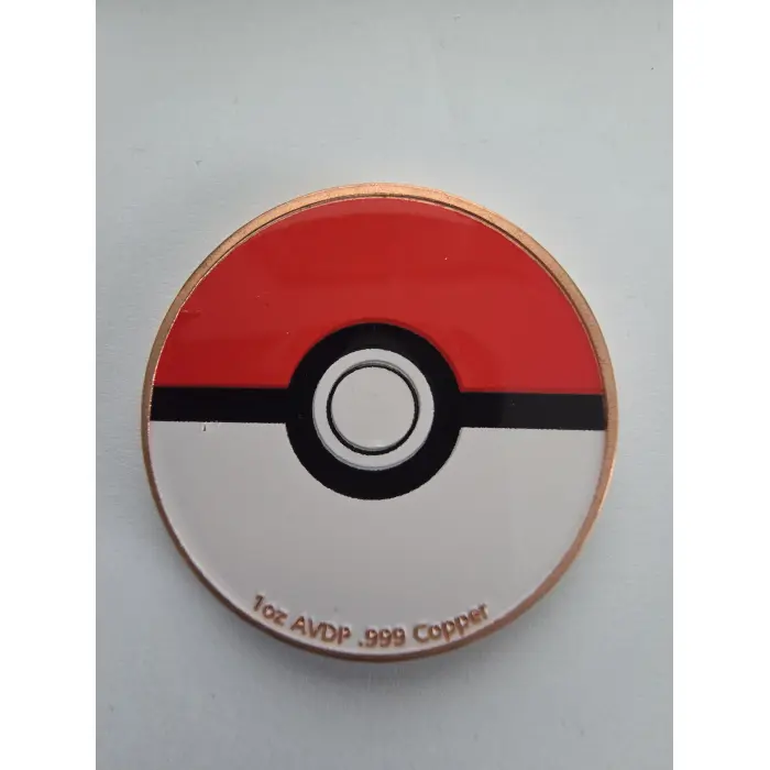 Pokemon Charmander 1oz colorised copper Poke Ball 