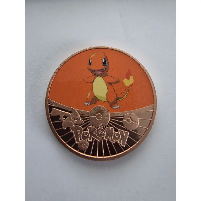Pokemon Charmander 1oz colorised copper Poke Ball 