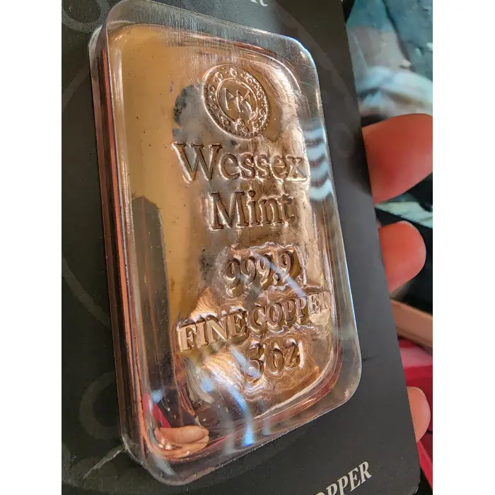 Wessex mint 5oz fine copper bar