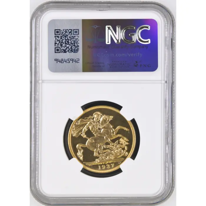1937 George VI Gold Proof 2 Sovereign (£2) – NGC PF 66