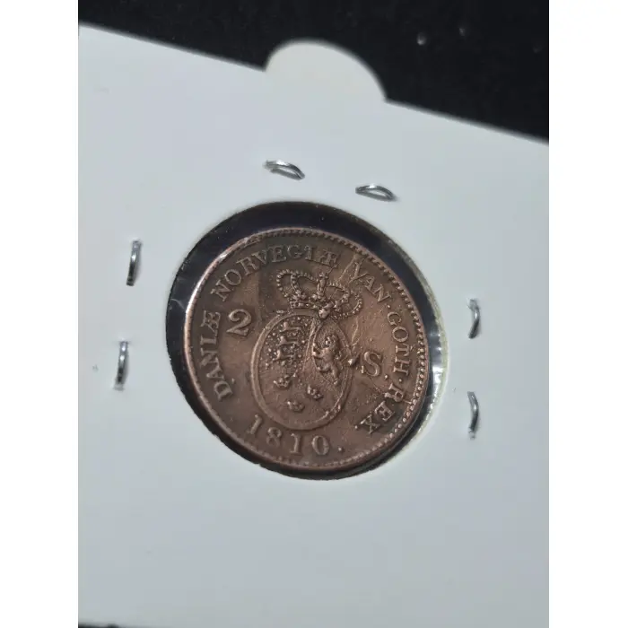 1810 Denmark 2 Rigsmønt Skilling – King Frederik VI (Scarce Copper Coin)