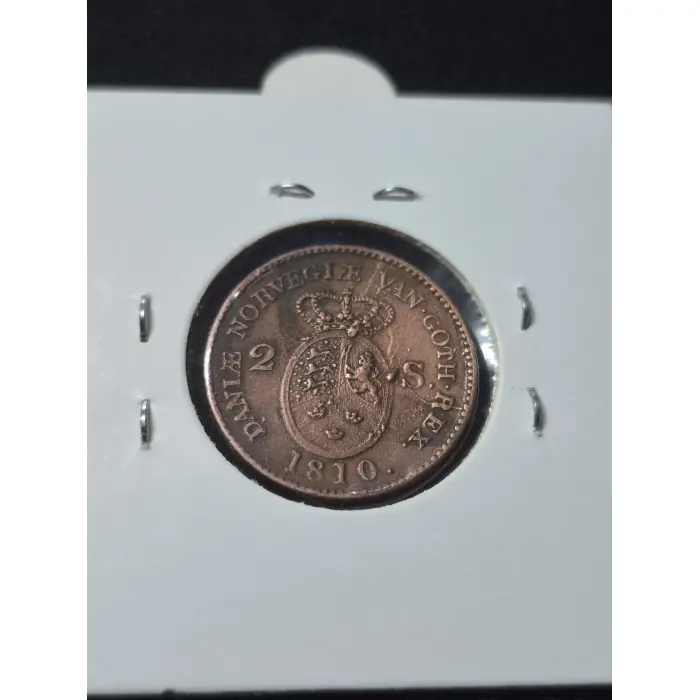 1810 Denmark 2 Rigsmønt Skilling – King Frederik VI (Scarce Copper Coin)