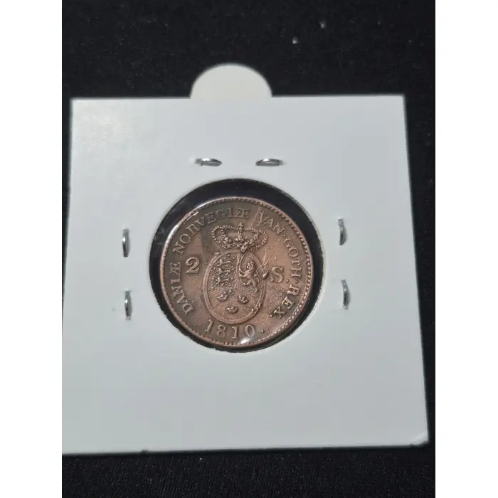 1810 Denmark 2 Rigsmønt Skilling – King Frederik VI (Scarce Copper Coin)
