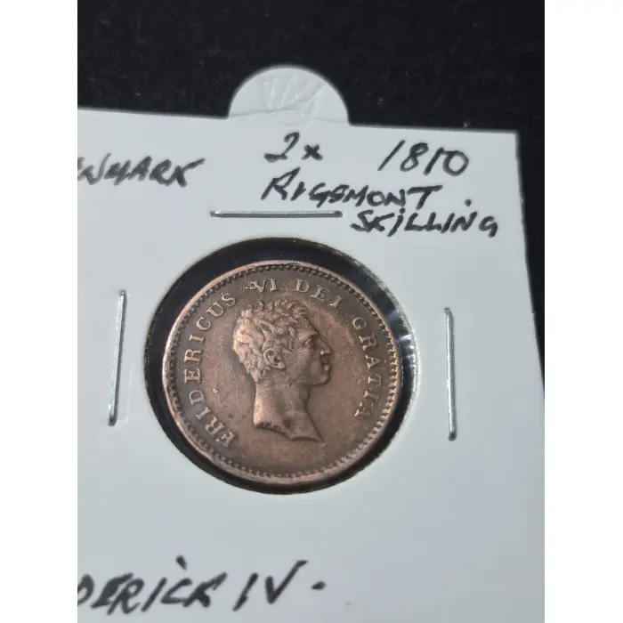 1810 Denmark 2 Rigsmønt Skilling – King Frederik VI (Scarce Copper Coin)