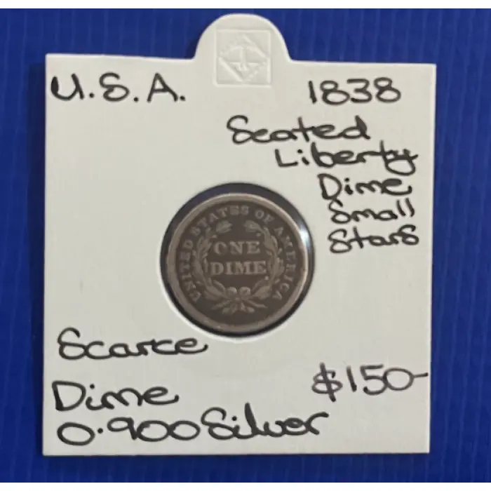 1838 Seated Liberty Dime (Small Stars Variety)