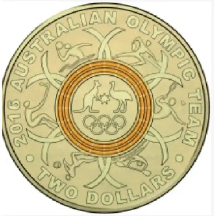    2016 Rio  Olympic $2 coin highly sort after yellow in lighthouse capsule aUNC