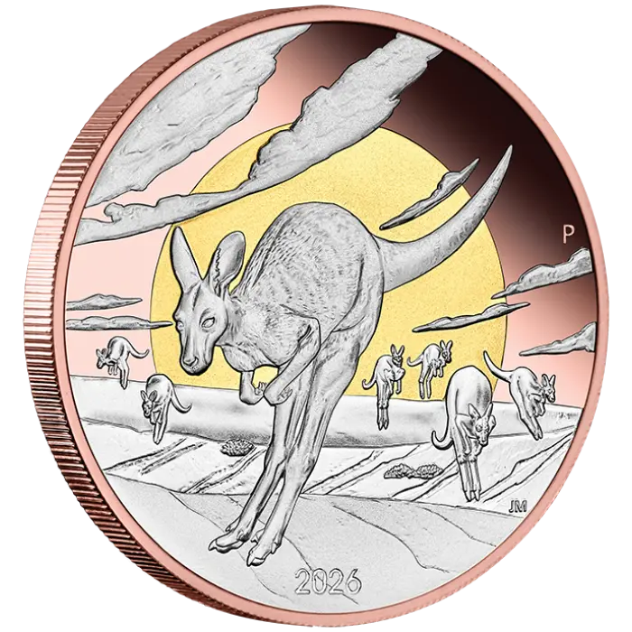 2026 Wonders of Australia The Outback 5oz Silver Proof Double Gilded $8 PM
