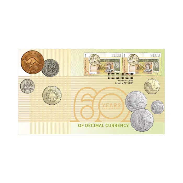 2026 60TH ANNIVERSARY OF DECIMAL CURRENCY POSTAL NUMISMATIC COVER (PNC) 