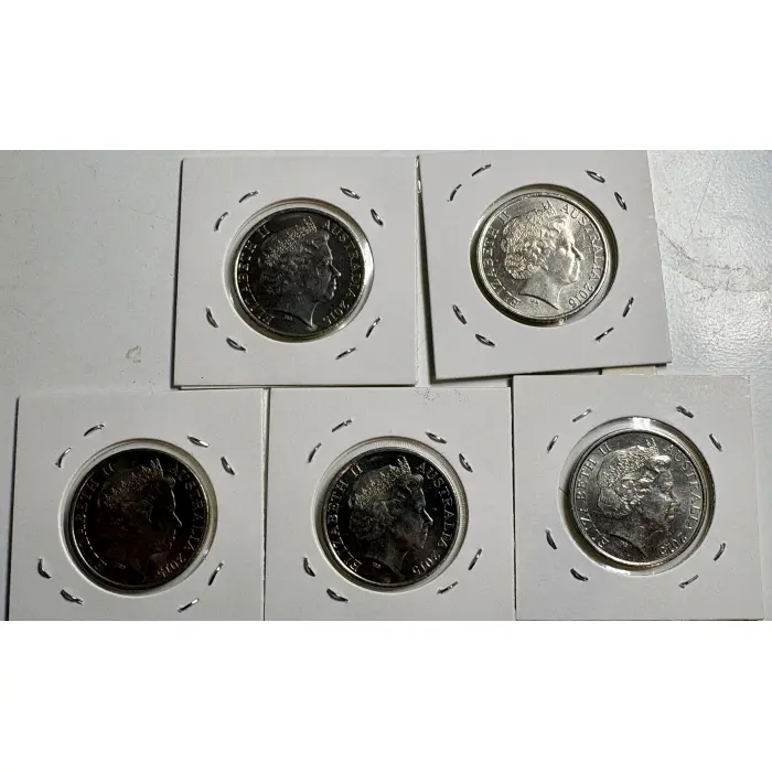 2015 Aust WWI Wartime Anzac Remembered Series X 5 Coins In Exc Light Circ Cond
