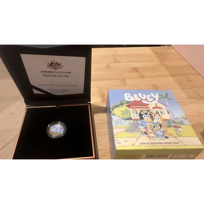 2026 Bluey $2 Coloured AlBr Proof Coin