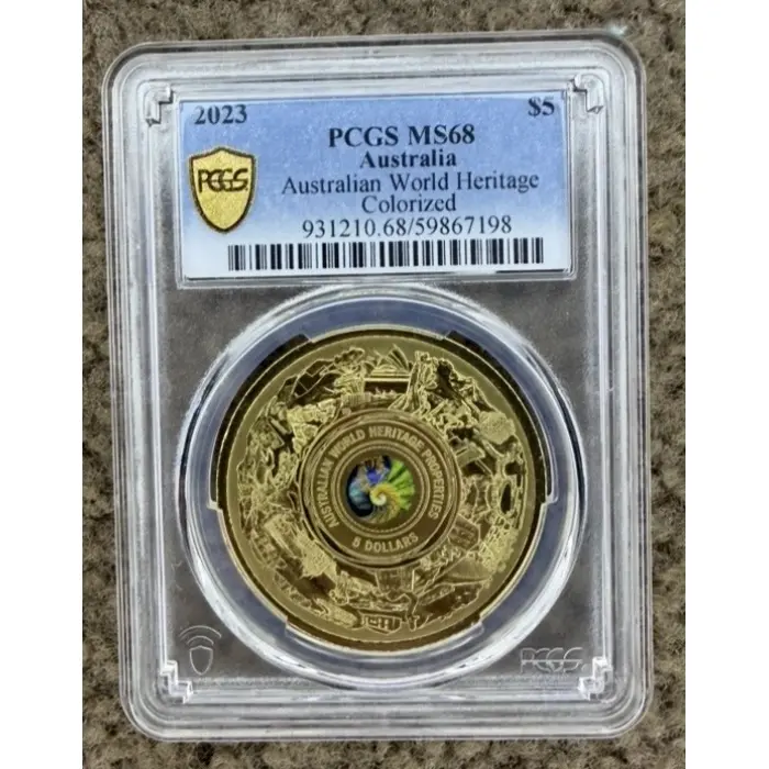 2023 $5 Australian World Heritage Coloured Coin PCGS MS68