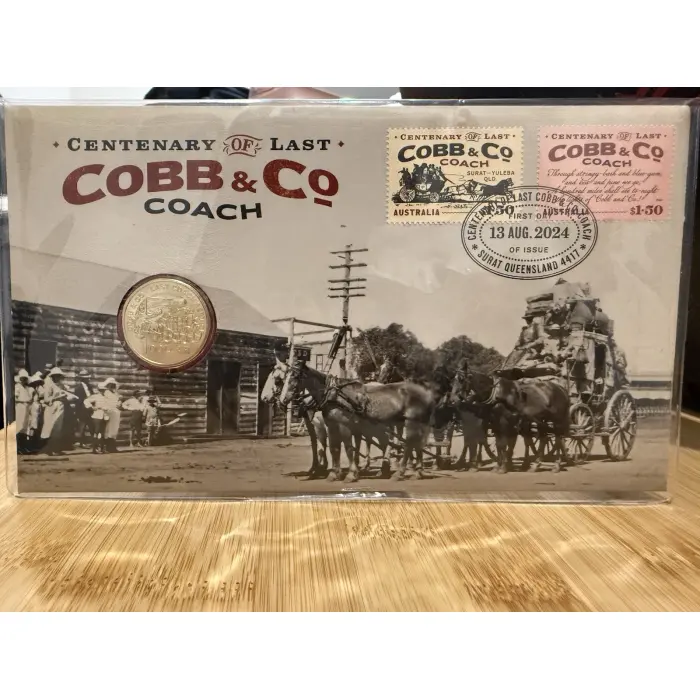 2024 $1 Centenary of Cobb & Co's Last Coach Passenger Service UNC Coin Stamp PNC
