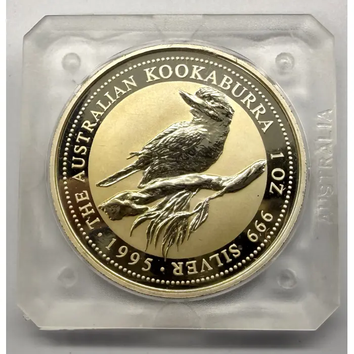 1995 Perth Mint Australian Kookaburra 1oz Silver in original square capsule 