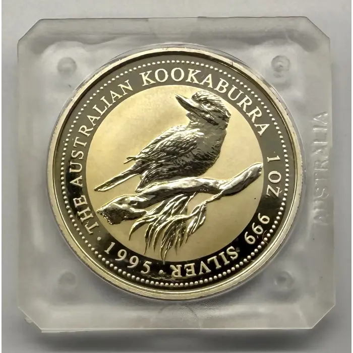 1995 Perth Mint Australian Kookaburra 1oz Silver in original square capsule 