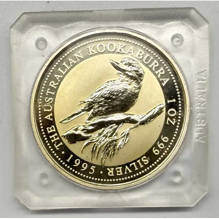 1995 Perth Mint Australian Kookaburra 1oz Silver in original square capsule 