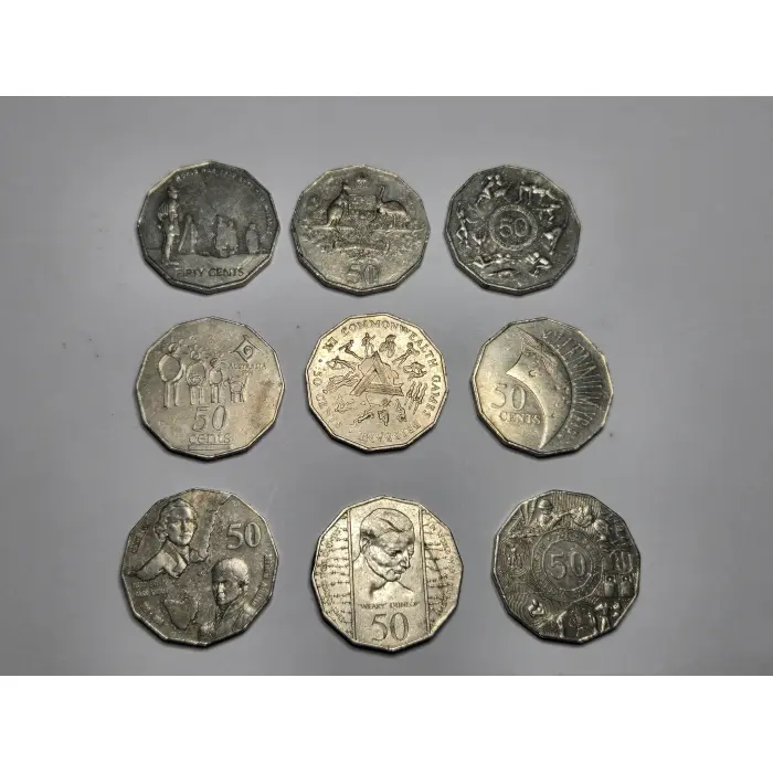 9 x Commemorative 50c Coins