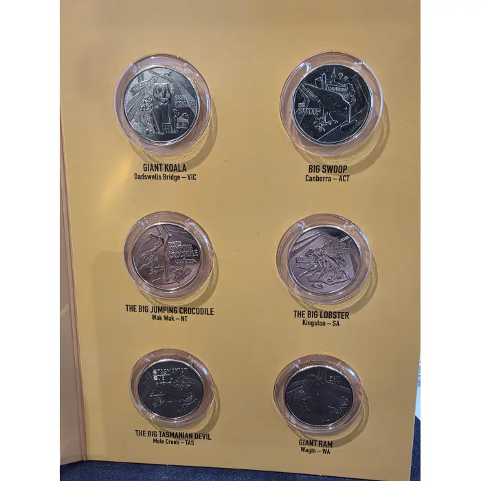 Aussie big things 10 coin set  includes COLOURED MURRAY COD