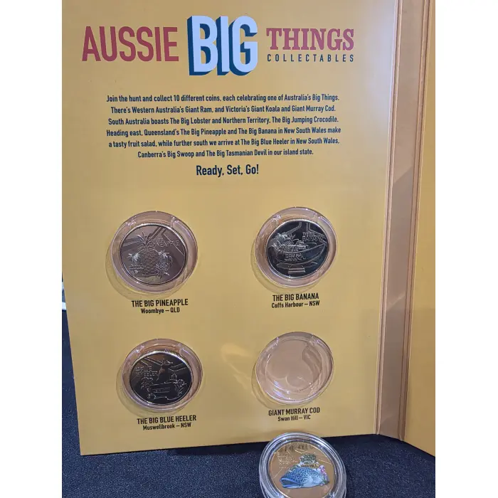 Aussie big things 10 coin set  includes COLOURED MURRAY COD