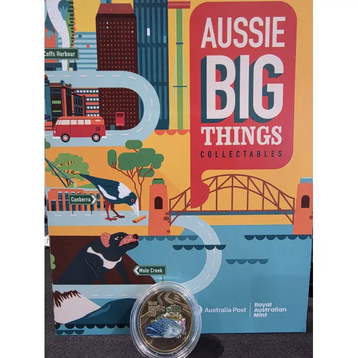 Aussie big things 10 coin set  includes COLOURED MURRAY COD