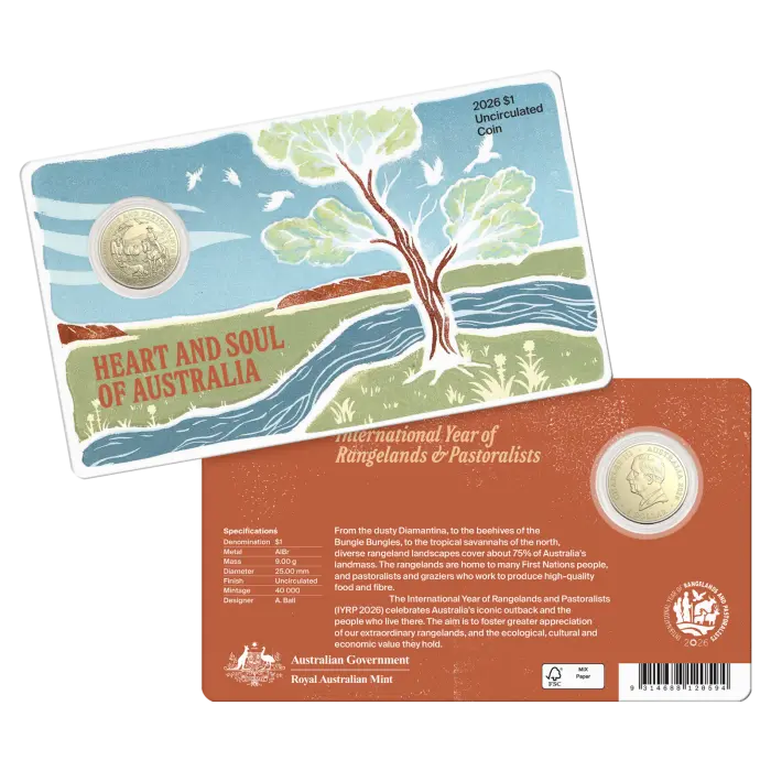 Heart and Soul of Australia - $1 Coin on card