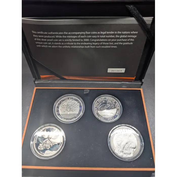 2015 Centenary of the Gallipoli Landing Four Coin Silver Proof Set