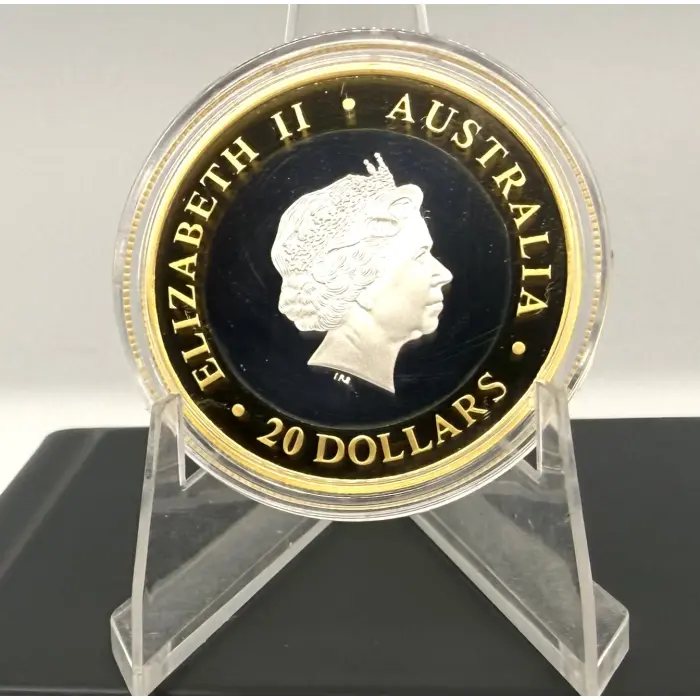 2001 Perth Mint Gregorian Millennium $20 Bi-Metal Gold & Silver Proof Coin