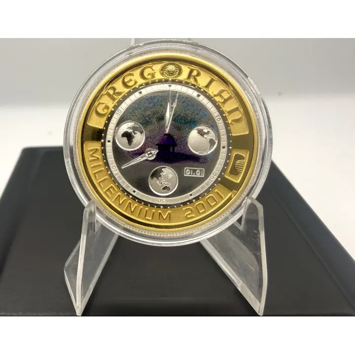 2001 Perth Mint Gregorian Millennium $20 Bi-Metal Gold & Silver Proof Coin