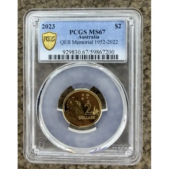 2023 $2 QEII Memorial Coin PCGS MS67
