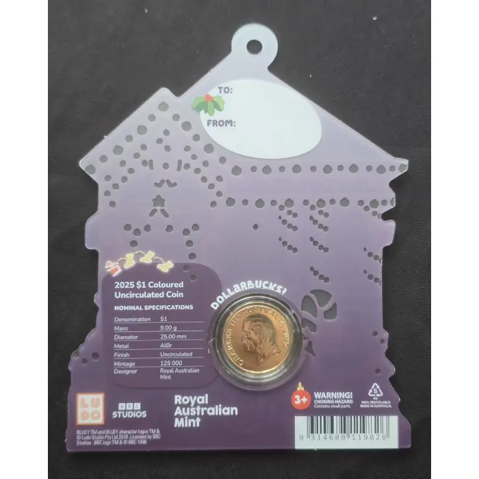 2024 Bluey Christmas Coin In Card