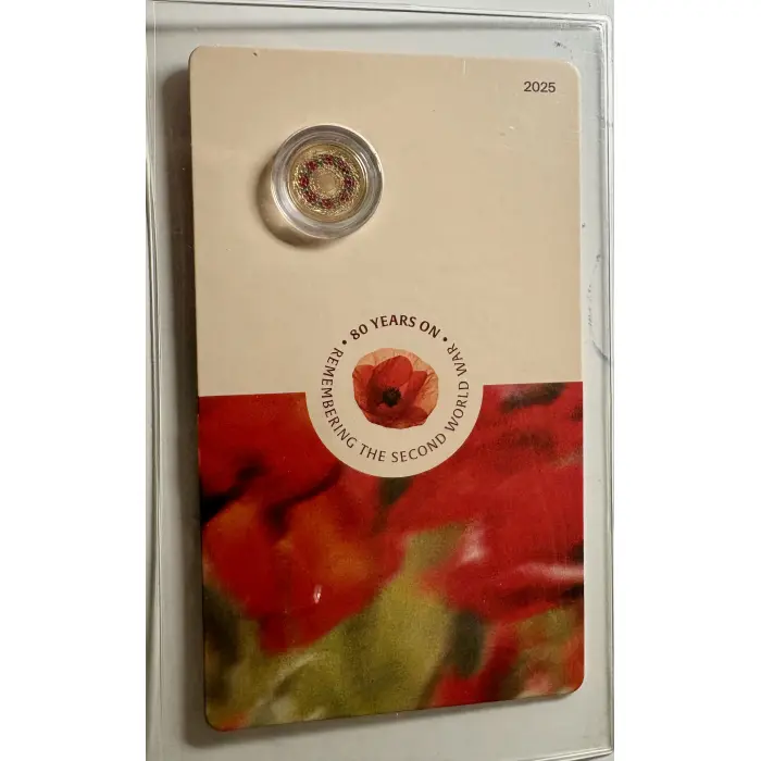 2025 Remembrance 80th Anniversary of WWII $2 Red Poppy C MINT Carded In Hand