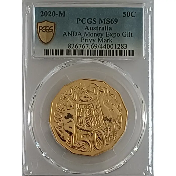2020 ANDA Money expo gild 50c  PCGS  GOLD  SHELD MS69