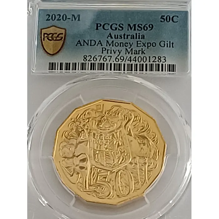 2020 ANDA Money expo gild 50c  PCGS  GOLD  SHELD MS69