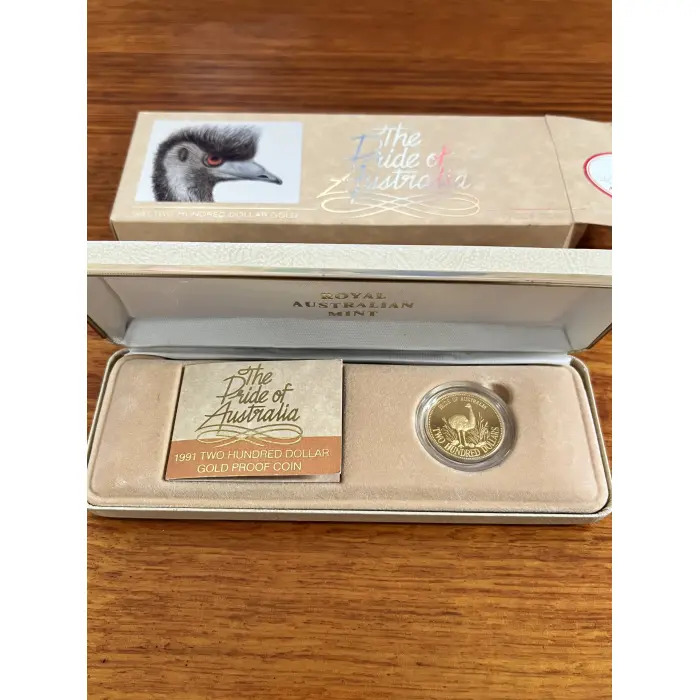 1991 $200 The Pride of Australia Two Hundred Dollar Gold Proof Coin - Box & COA