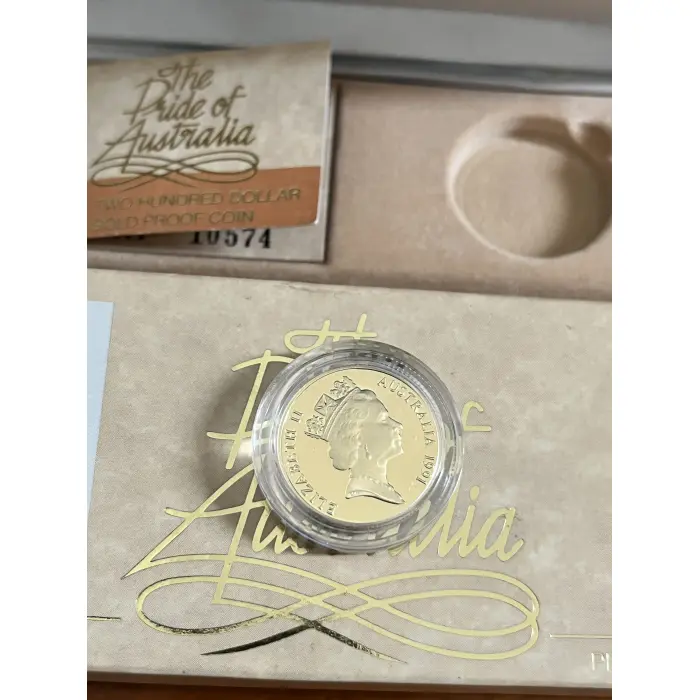 1991 $200 The Pride of Australia Two Hundred Dollar Gold Proof Coin - Box & COA